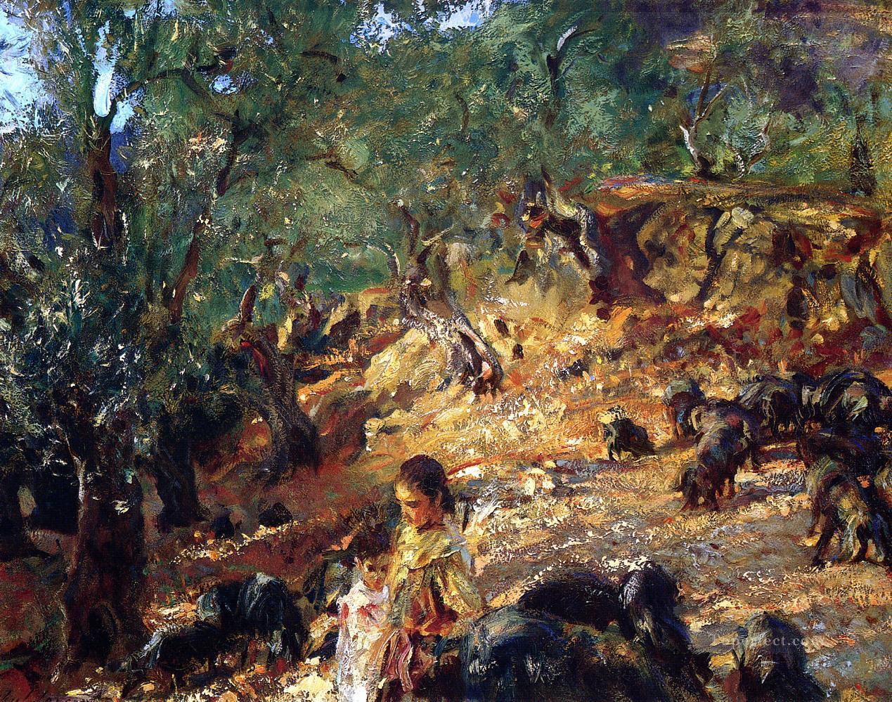 Ilex Wood at Majorca with Blue Pigs John Singer Sargent Oil Paintings